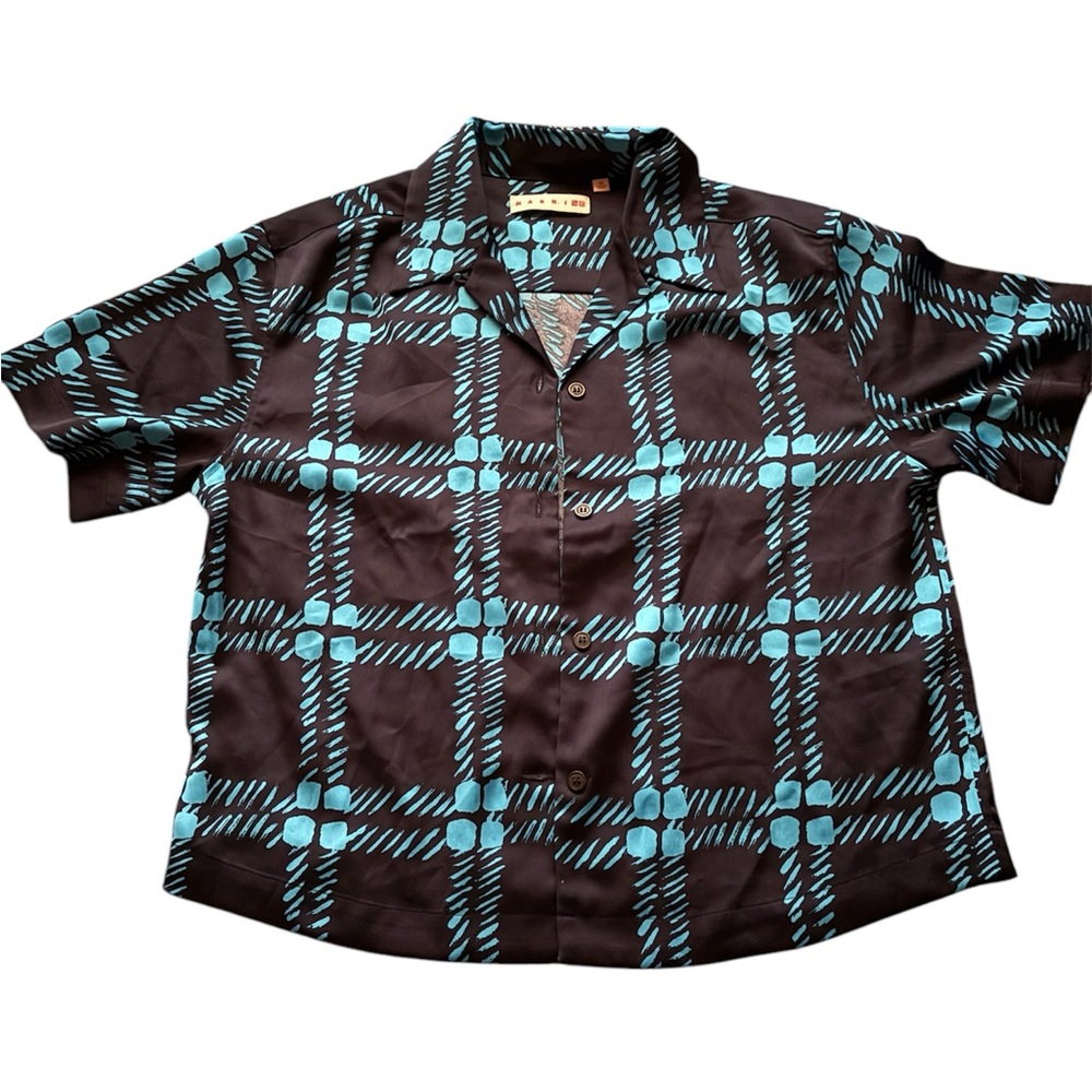Men's Black and Blue Plaid Shirt